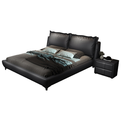 头层北欧简约现代高端大气真皮床