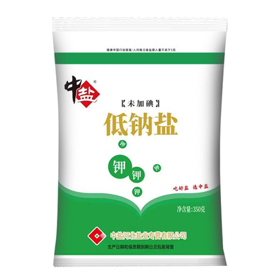 中盐牌无碘低钠盐350g食用盐煲汤家庭炒菜厨房用盐