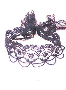 防过敏项链宽蕾丝项圈宫廷风白色