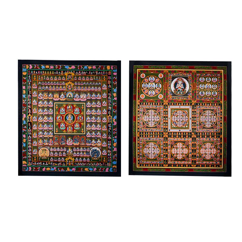 闯隆手绘唐卡装饰画金刚曼荼罗