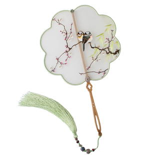 苏州刺绣扇子苏绣团扇手工双面绣宫扇中国风古装汉服舞蹈扇子礼品