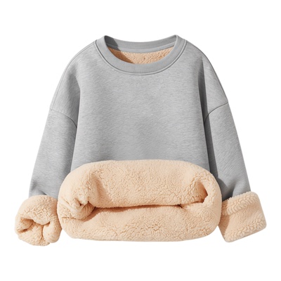 男童羊羔绒纯棉卫衣加绒加厚外套