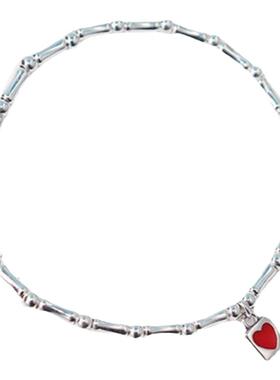 s925小红心情侣竹节闺蜜简约