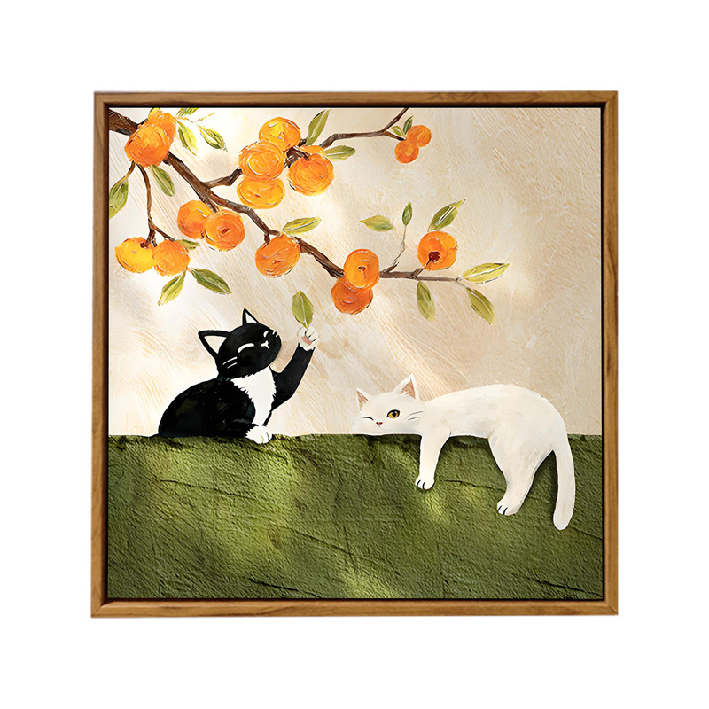 中古风可爱狗狗猫咪肌理画DIY