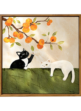 中古风可爱狗狗猫咪肌理画DIY