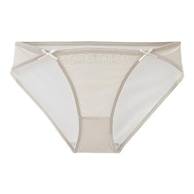缎面性感女士内裤蕾丝女生低中腰