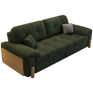 新款高端沙发床折叠一体小户型客厅抽拉式可坐卧两用雪尼尔奶油风