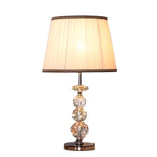 美式台灯卧室床头灯简约北欧客厅水晶古铜金色可调光遥控触摸开关