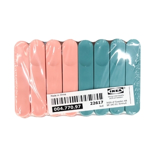 IKEA宜家 斯利波 带挂绳晾衣夹 晒衣夹子防风夹8件套