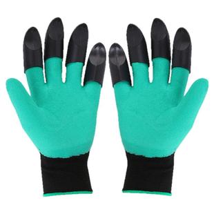 园艺手套防刺防水带爪耐磨拔草挖土专用园林种花种菜防护右手作业