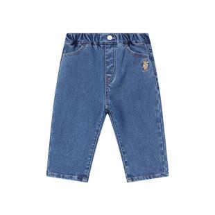 TeenieWeenie Kids小熊童装舒适秋冬季女宝宝Q暖绒萝卜牛仔裤