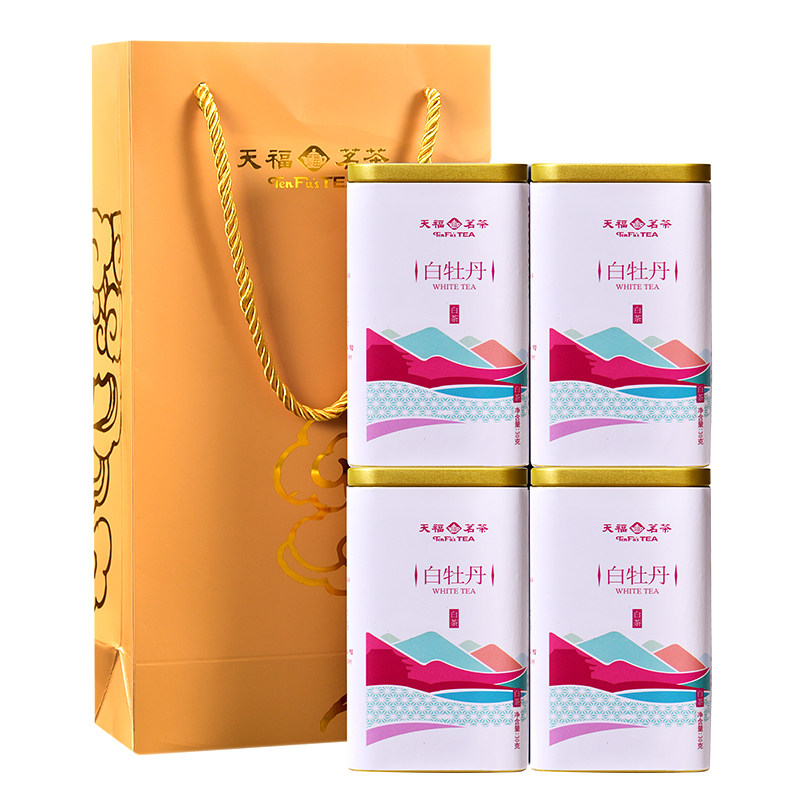 天福茗茶特级福鼎白牡丹4罐装