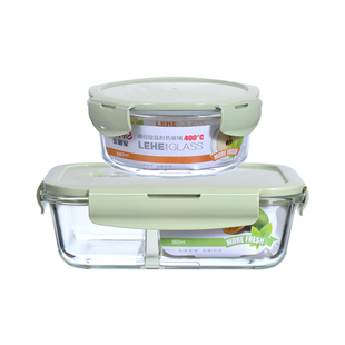 保鲜盒分隔玻璃饭盒耐热便当盒微波炉专用碗带盖上班族带饭密封盒
