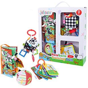 jollybaby新生儿训练礼盒婴儿玩具宝宝早教布书满月礼见面礼0-1岁
