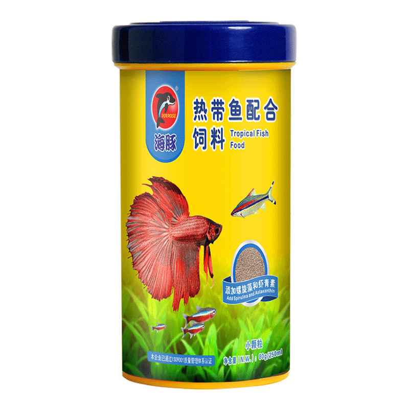 海豚鱼粮薄片热带鱼微颗粒贴片粮金鱼饲料锦鲤龟粮螺旋藻慈鲷