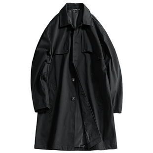 韩系风衣外套男中长款春秋季宽松潮牌2026新款休闲百搭象牙白大衣