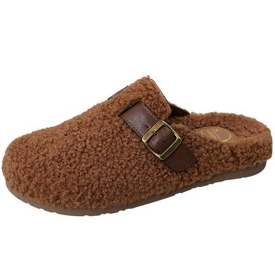 索菲娅一脚蹬加绒毛毛勃肯鞋