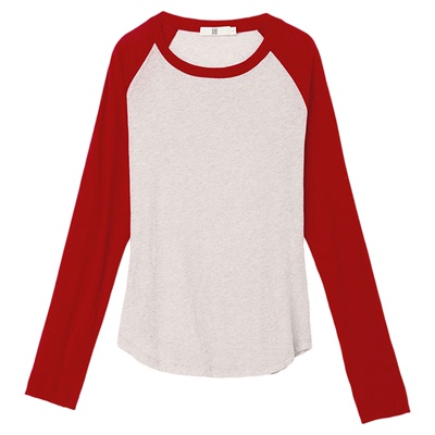 羊绒混纺修身插袖T恤