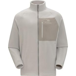 骆驼户外抓绒衣男女同款立领防风双面加绒保暖抗静电摇粒绒外套