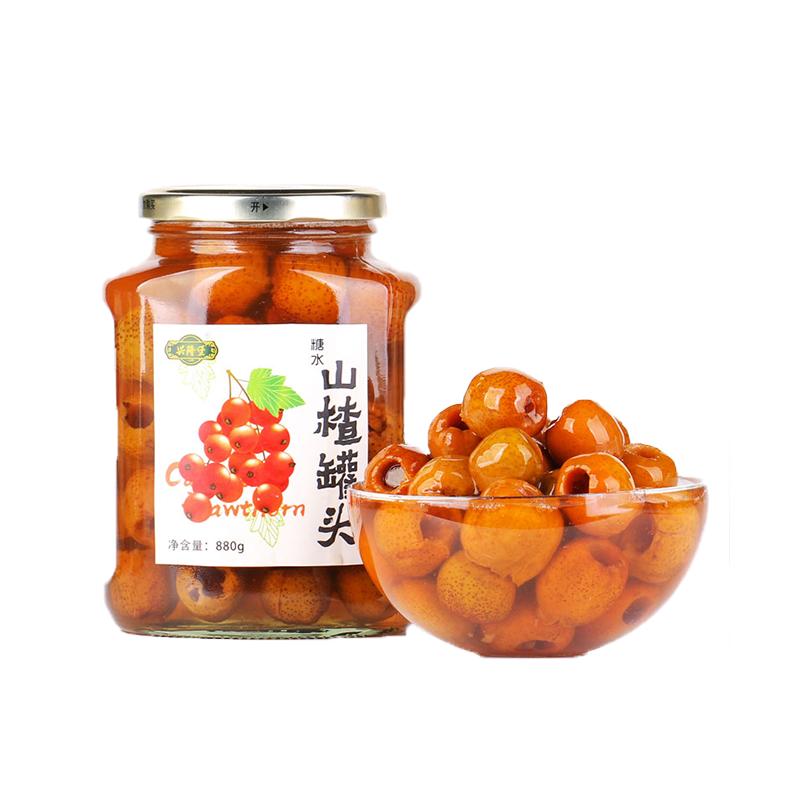 山楂罐头酸甜爽口糖水山楂水果