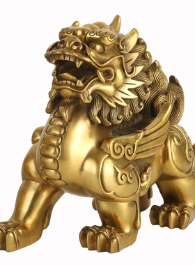 招财铜貔貅摆件一对办公室装饰品