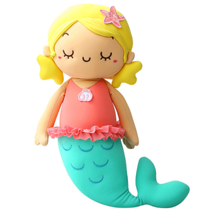 sheepet舒宠人鱼公主娃娃少女心睡觉抱枕公仔玩具玩偶送儿童礼物