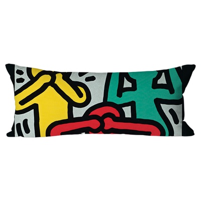 凯斯哈林涂鸦卧室长条床夹腿枕