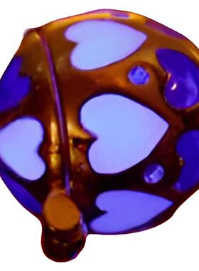 彩色玻璃紫色浪漫心形夜光项链