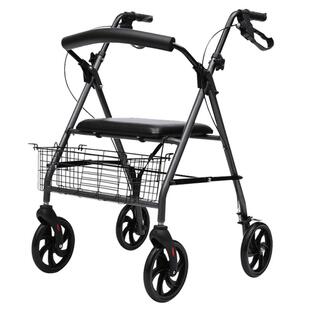 老人助行器行走多功能残疾人助力车手推可坐走路辅助器四轮扶椅步
