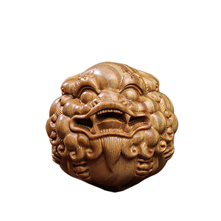 天然绿檀木貔貅保健球盘玩木雕手把件转运按摩球父亲节新年送礼物