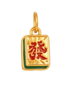 明牌珠宝黄金大發牌吊坠