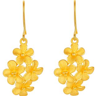 TSL谢瑞麟繁花似锦黄金耳环绣球花足金耳饰女YM848