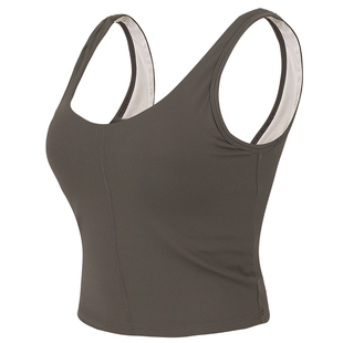 健身女孩美背防震运动内衣一体式外穿瑜伽背心普拉提训练跑步文胸