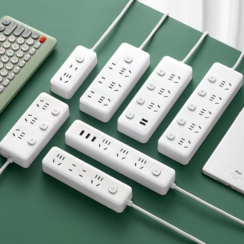 米用多功能插座家用插插带线板排线板纯铜USB芯多孔带线线拖