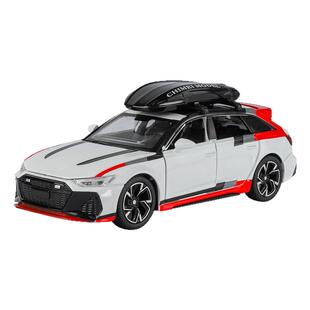 1：32奥迪RS6仿真合金瓦罐汽车模型收藏摆件超跑黑武士儿童玩具车