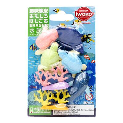 IWAKO趣味拼插海龟魔鬼鱼橡皮