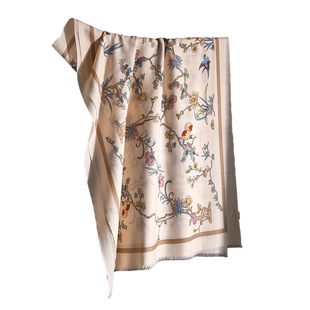 高档女士围巾纯羊毛披肩外搭两用秋冬季薄款丝巾护颈围脖妈妈冬天