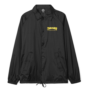 阿瞳牛社美版正品Thrasher火焰秋冬季教练夹克宽松潮牌情侣款外套