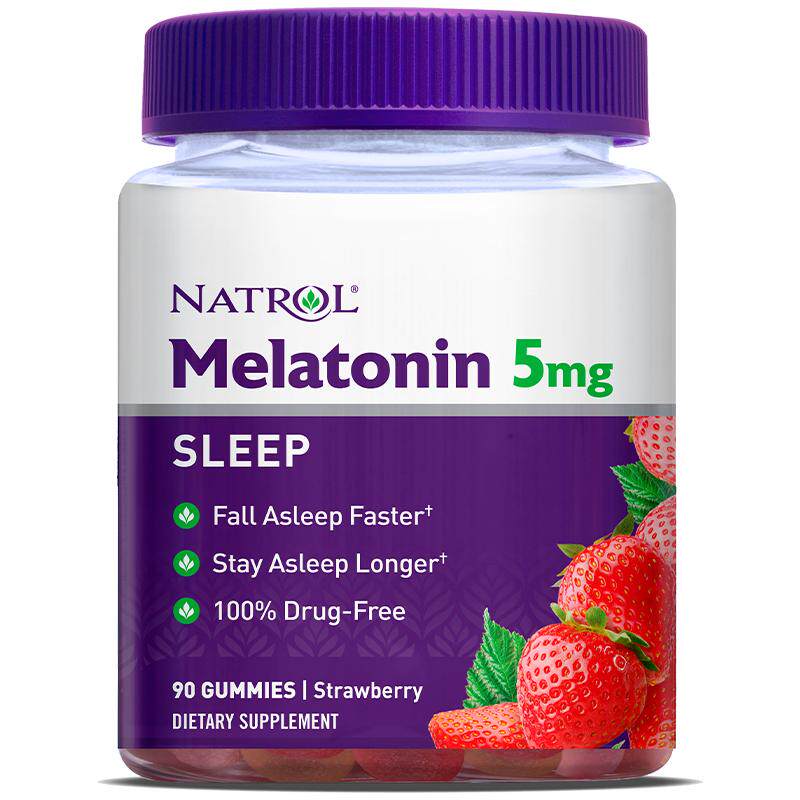 Natrol褪黑素软糖5mg-90粒草莓味
