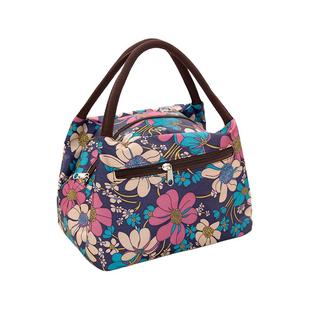 双层牛津布加厚大号便当包可爱手提日本防水拉链印花饭盒包饭盒袋