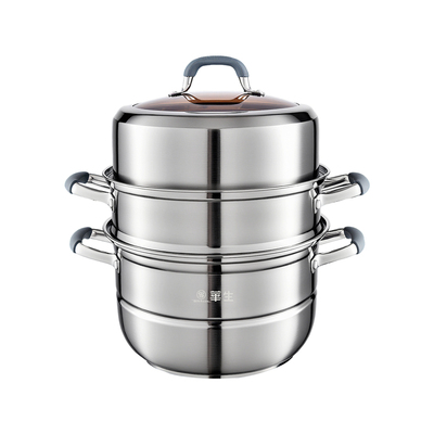 三层蒸锅加厚304不锈钢