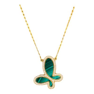 22K金无敌蝴蝶镶钻项链