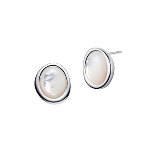 Juunngle洲谷纯银贝母耳钉女2025春夏轻奢高级感独特耳饰生日礼物