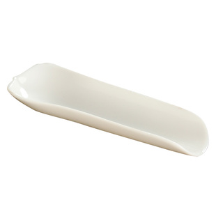 羊脂玉白瓷茶则三件套赏茶荷竹制茶拨茶针茶道六君子功夫茶道配件