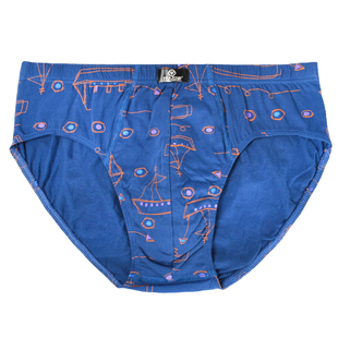 男士纯棉内裤青年印花中腰100%全棉三角裤透气棉质面料裤头 4条装