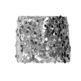 shemoda欧美风性感拼接反光亮片短裙女 设计感低腰一步裙辣妹短裙