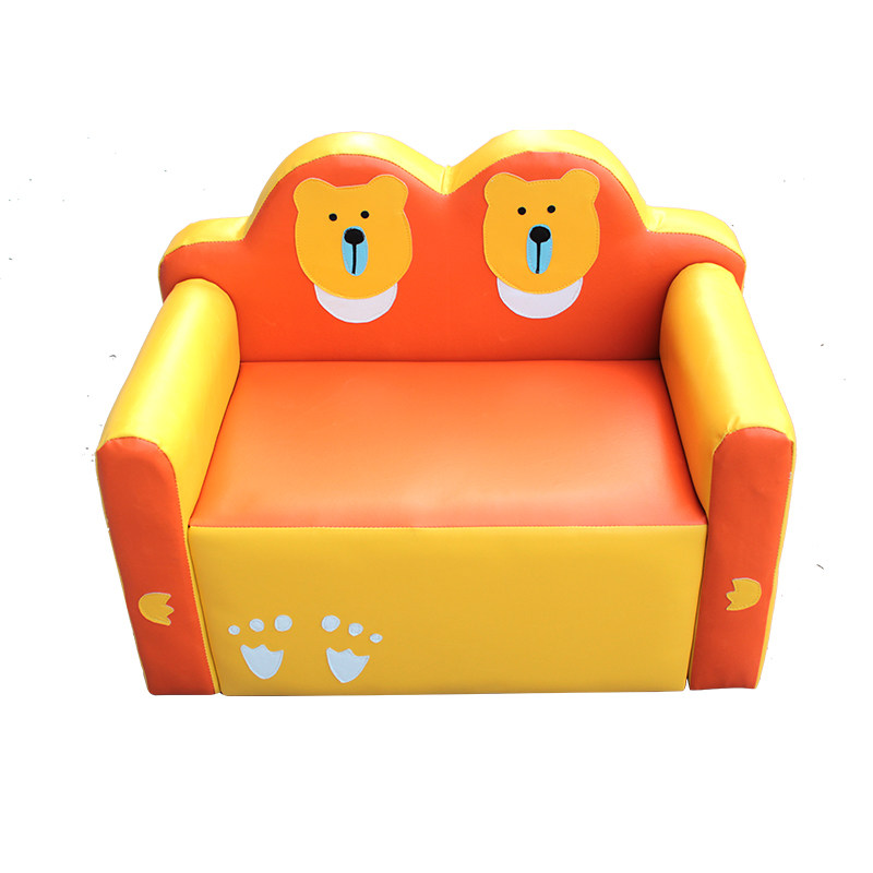 幼儿园早教软体儿童卡通沙发组合凳子亲子园软包双人小熊沙发