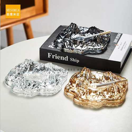 新品 ins北欧冰山家用创意玻璃烟灰缸潮流装饰摆件烟缸雪茄缸