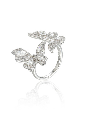 旭平蝴蝶密镶合金戒指