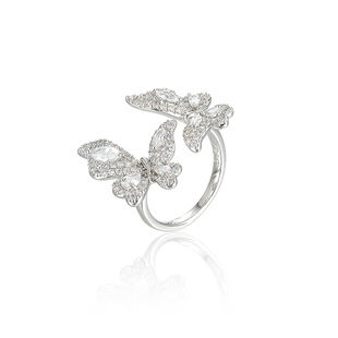 旭平【蝶舞双栖】翩翩起舞密镶双蝴蝶戒指时尚轻奢个性高级感指环